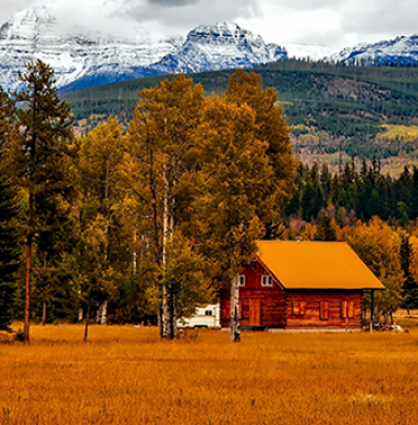 red house in rural Colorado ​ 