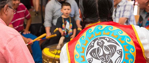 Thumbnail Image of indigenous group playing drums