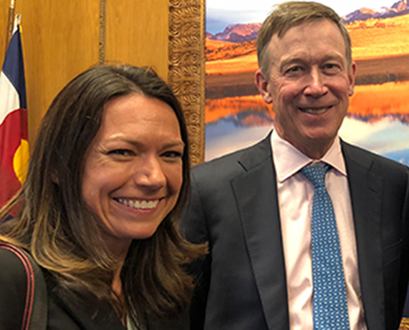 Suzanne Kerns and Gov. Hickenlooper
