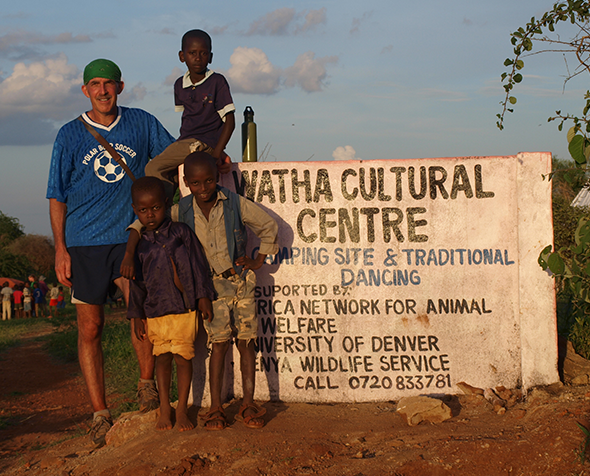 Philip Tedeschi with children in Kenya 
