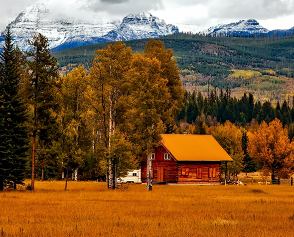 red house in rural Colorado ​ 