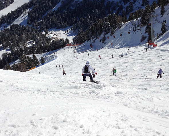 skiers on a mountain