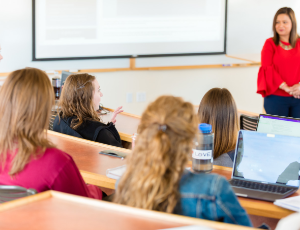 students in class with the professor