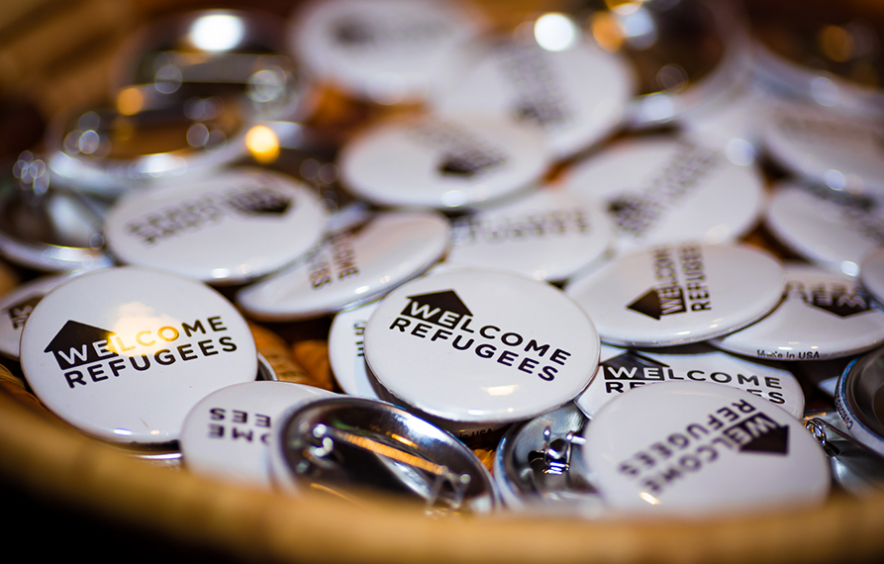 welcome refugees buttons