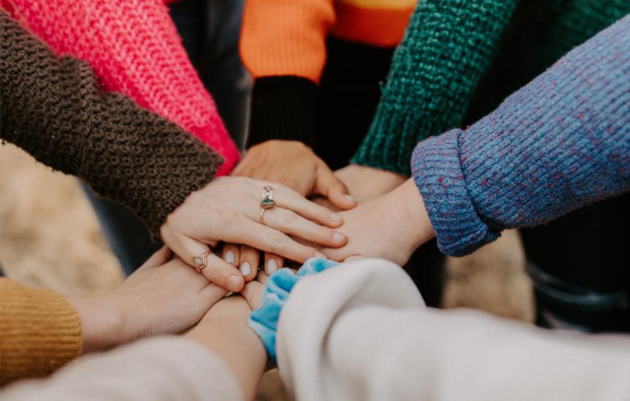 Hands together in a circle