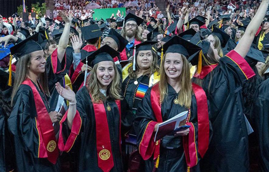 DU Students in Regalia at Commencement