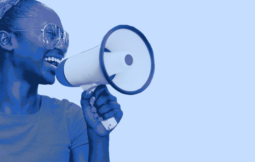 black woman with megaphone
