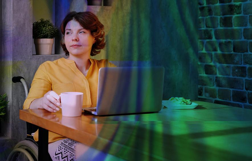 woman at a desk