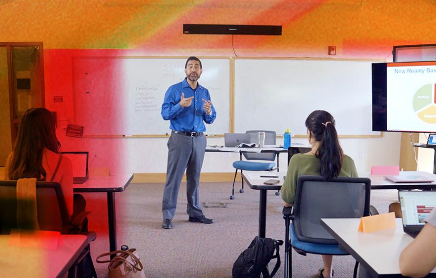 professor teaching to a class