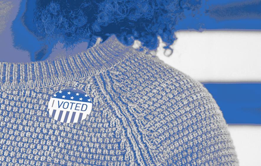 woman with voted sticker