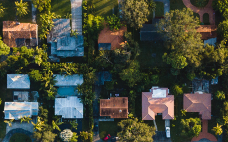 aerial view of a neighborhood