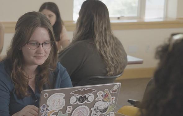 Student Working on a laptop