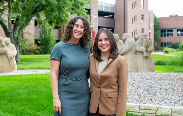 Liana and Kaleigh outside, research associate and research fellow 