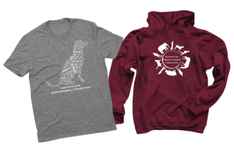 IHAC dog tee shirt and hooded logo sweatshirt