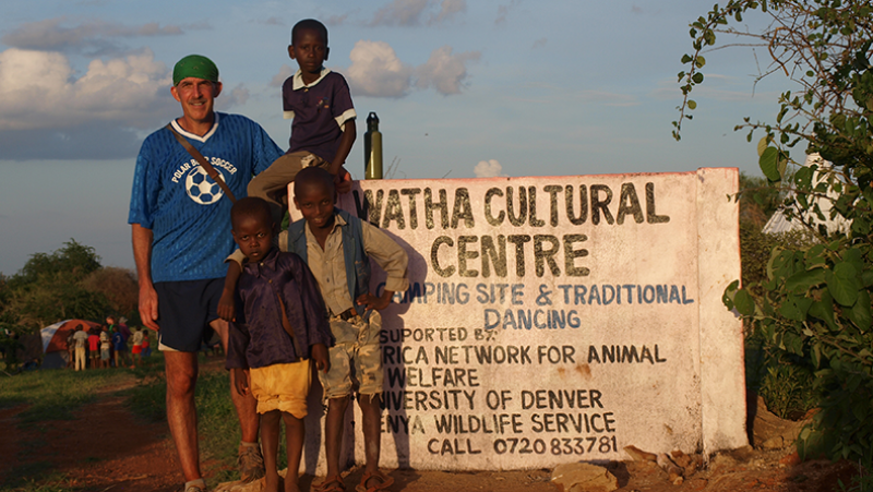 Philip Tedeschi with children in Kenya