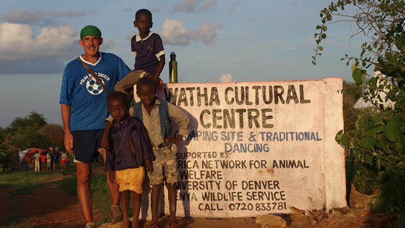 Philip Tedeschi with children in Kenya 