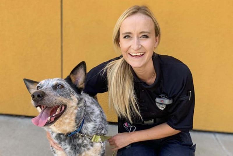 Animal Protection Officer Jazzy Salter with dog