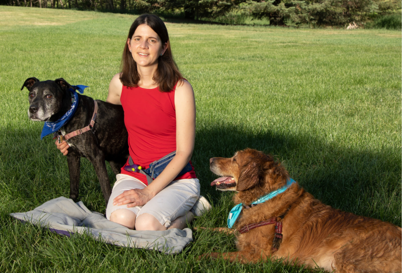 Sarah Pellizzari with her two dogs
