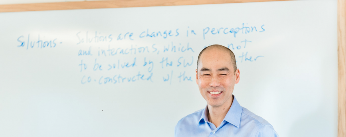 professor Johnny Kim at white board