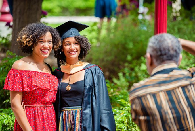 Graduate taking a picture