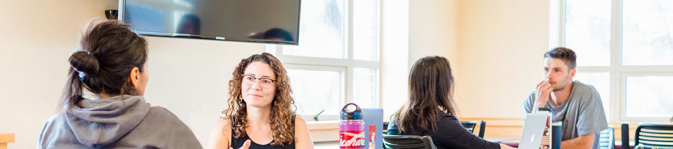 MSW students talking in class