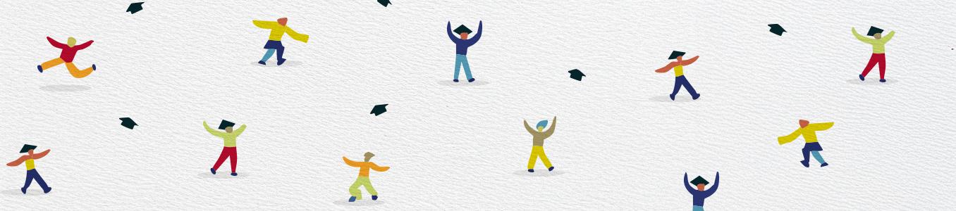 illustration of graduates dancing