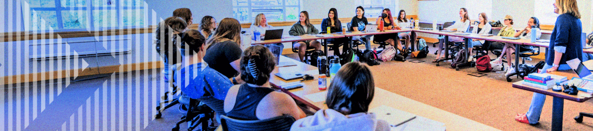 Professor lecturing students