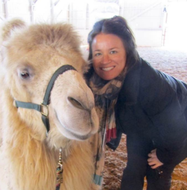 Betty Jean poses with camel