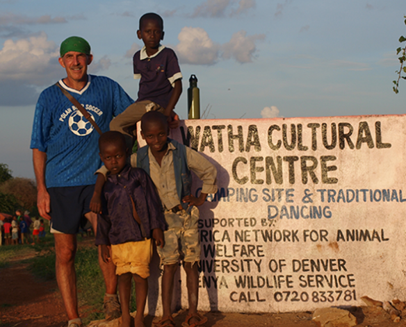 Philip Tedeschi with children in Kenya 