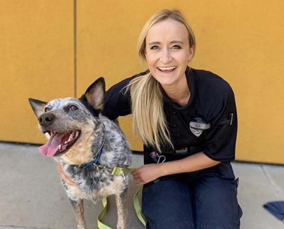 Animal Protection Officer Jazzy Salter with dog