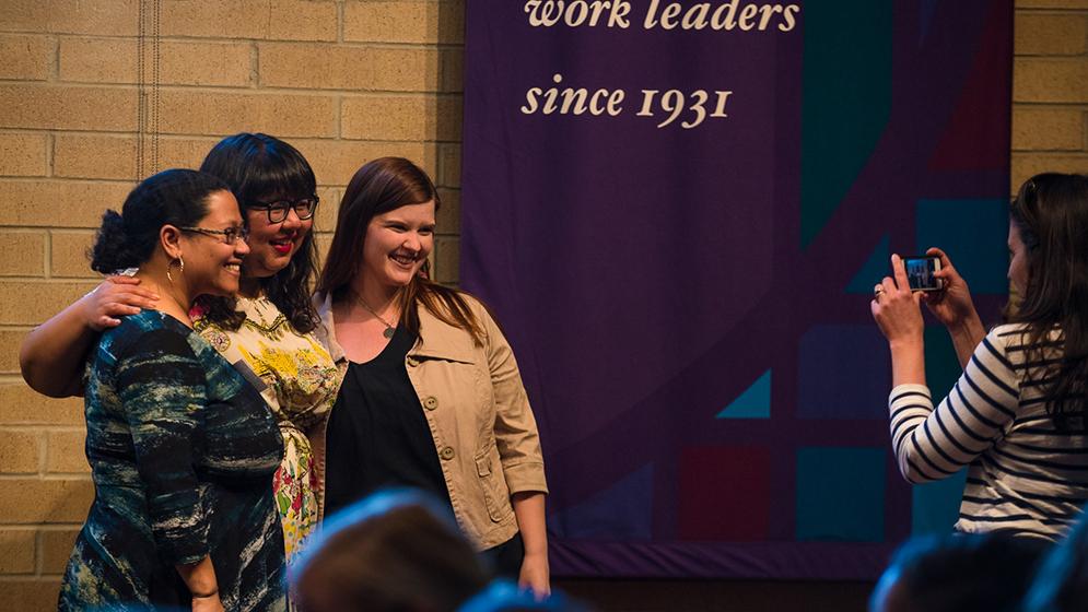 Virgie Tovar with Lose Hate Not Weight audience members