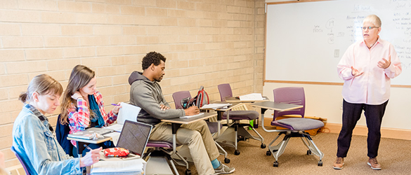 Male student in class