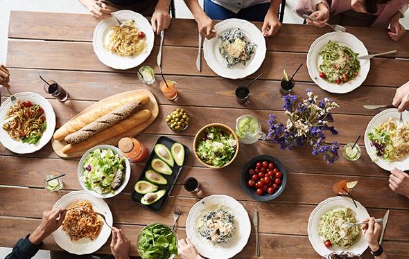 Food on a table